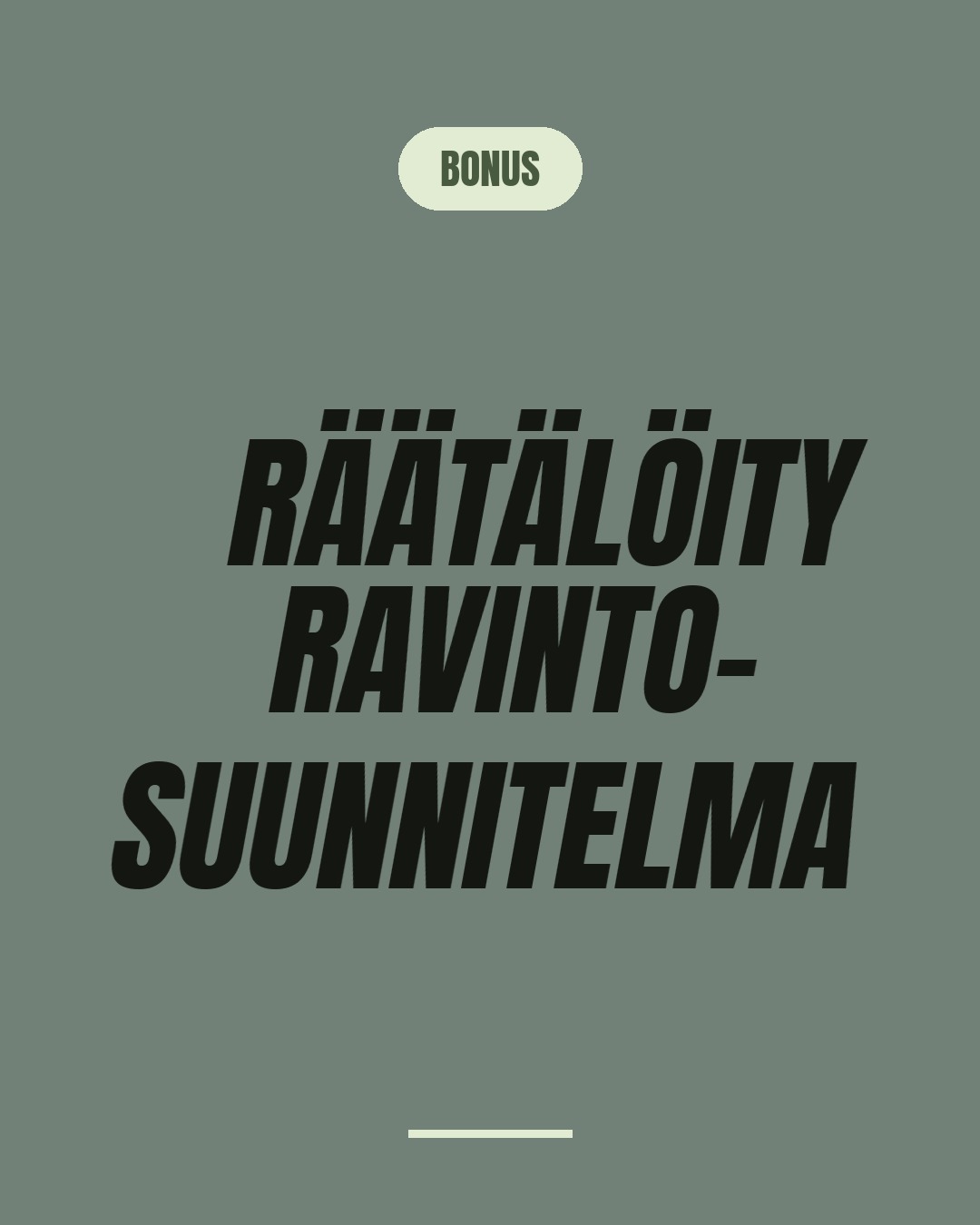 Räätälöity ravintosuunnitelma – kansikuva